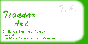 tivadar ari business card